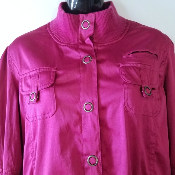OUTER EDGE Pink Crop Bomber Jacket JR XL - Picture 4 of 8